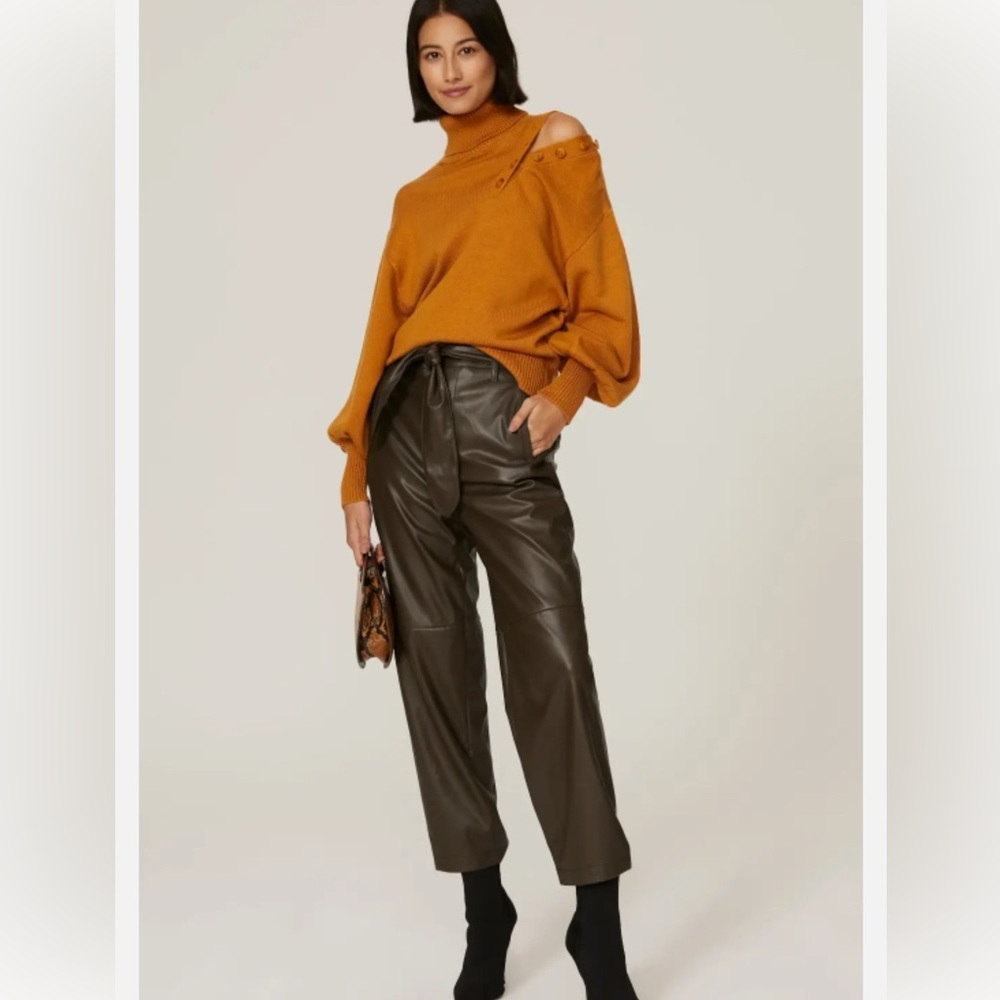 Marissa Webb Olive Green Vegan Leather Pants